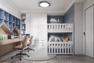 现代男孩儿童房3D模型下载